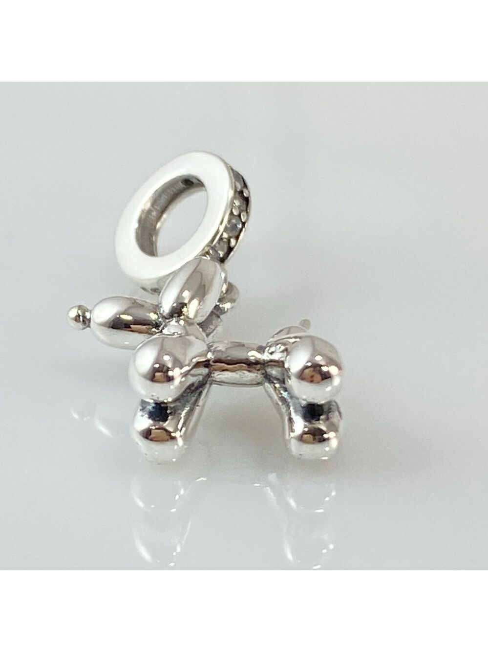 Sterling Silver Balloon Dog Dangle Charm - Picture 5 of 12